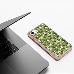 Чехол iPhone 7/8 матовый Лягушки камуфляж, цвет: 3D-светло-розовый — фото 2
