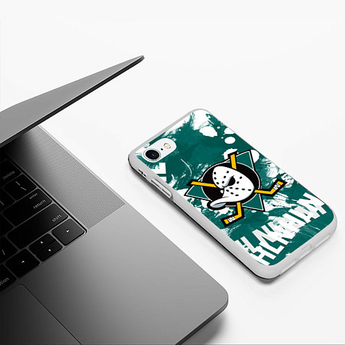 Чехол iPhone 7/8 матовый Анахайм Дакс Anaheim Ducks / 3D-Белый – фото 3