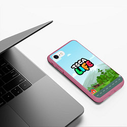 Чехол iPhone 7/8 матовый TOCA BOCA WORLD LOGO, цвет: 3D-малиновый — фото 2
