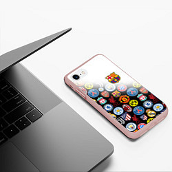 Чехол iPhone 7/8 матовый FC BARCELONA LOGOBOMBING, цвет: 3D-светло-розовый — фото 2