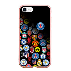 Чехол iPhone 7/8 матовый PSG LOGOBOMBING, цвет: 3D-светло-розовый