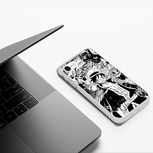 Чехол iPhone 7/8 матовый Ван Пис, One Piece, манга / 3D-Белый – фото 3