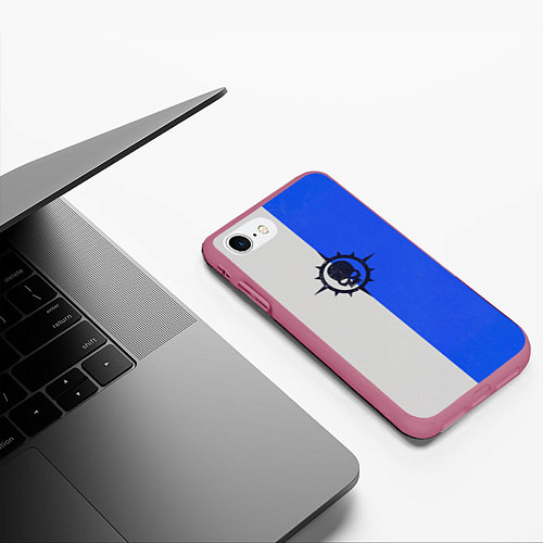 Чехол iPhone 7/8 матовый Новамарины цвет ордена / 3D-Малиновый – фото 3