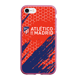 Чехол iPhone 7/8 матовый Atletico Madrid: Football Club, цвет: 3D-малиновый