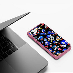 Чехол iPhone 7/8 матовый SONIC PATTERN HERO СОННИК, цвет: 3D-малиновый — фото 2