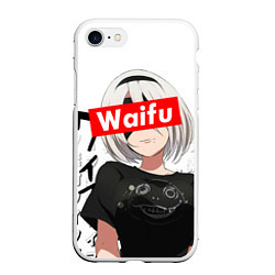 Чехол iPhone 7/8 матовый Waifu - 2B Nier, цвет: 3D-белый
