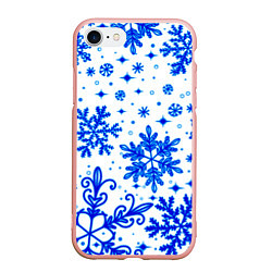 Чехол iPhone 7/8 матовый Белая Зима, цвет: 3D-светло-розовый