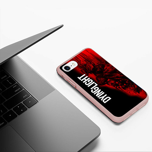 Чехол iPhone 7/8 матовый DYING LIGHT RED ZOMBIE FACE / 3D-Светло-розовый – фото 3