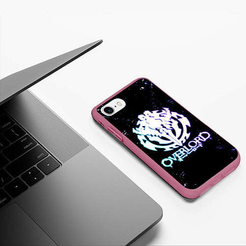 Чехол iPhone 7/8 матовый OVERLORD оверлорд neon НЕОН / 3D-Малиновый – фото 3