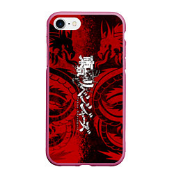 Чехол iPhone 7/8 матовый TOKYO REVENGERS BLACK RED DRAGON, цвет: 3D-малиновый