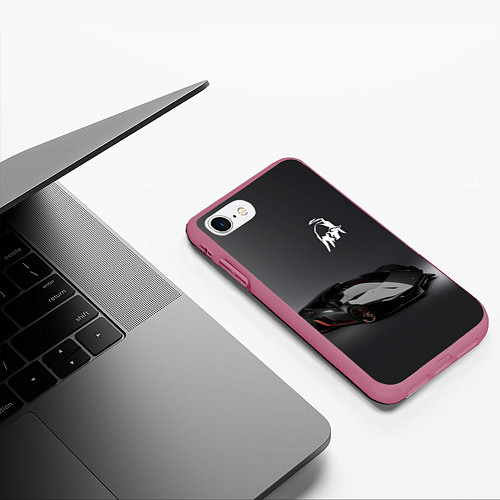 Чехол iPhone 7/8 матовый Ламбо - реально зачётное точило! / 3D-Малиновый – фото 3
