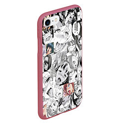 Чехол iPhone 7/8 матовый AHEGAO фон из девочек, цвет: 3D-малиновый — фото 2