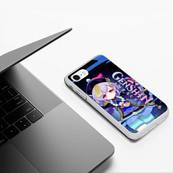 Чехол iPhone 7/8 матовый Ци Ци - Геншин импакт, цвет: 3D-белый — фото 2