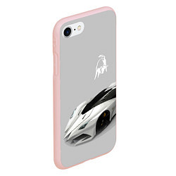 Чехол iPhone 7/8 матовый Lamborghini Concept sketch, цвет: 3D-светло-розовый — фото 2