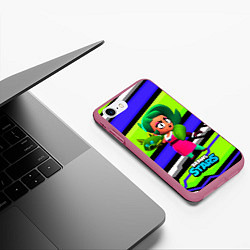 Чехол iPhone 7/8 матовый Lola BrawlStars green, цвет: 3D-малиновый — фото 2