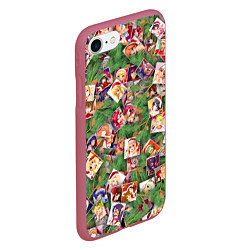 Чехол iPhone 7/8 матовый Ахегао С новым годом, цвет: 3D-малиновый — фото 2