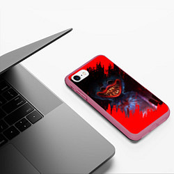 Чехол iPhone 7/8 матовый Huggy Wuggy: Horror Game, цвет: 3D-малиновый — фото 2