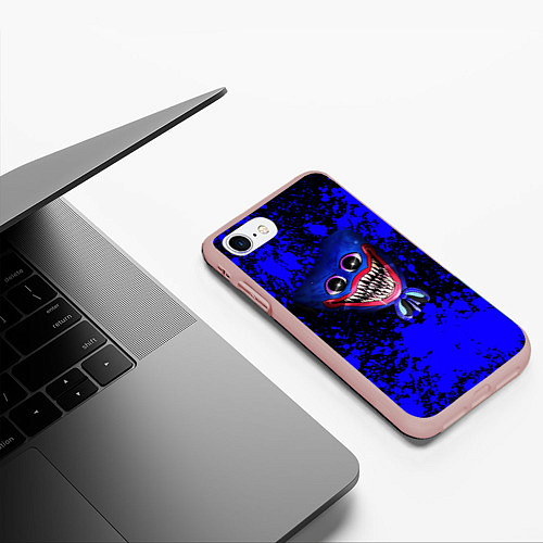 Чехол iPhone 7/8 матовый Huggy Wuggy: Blue Rage / 3D-Светло-розовый – фото 3