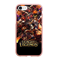 Чехол iPhone 7/8 матовый LEAGUE OF LEGENDS НЕОН БРЫЗГИ КРАСОК, цвет: 3D-светло-розовый