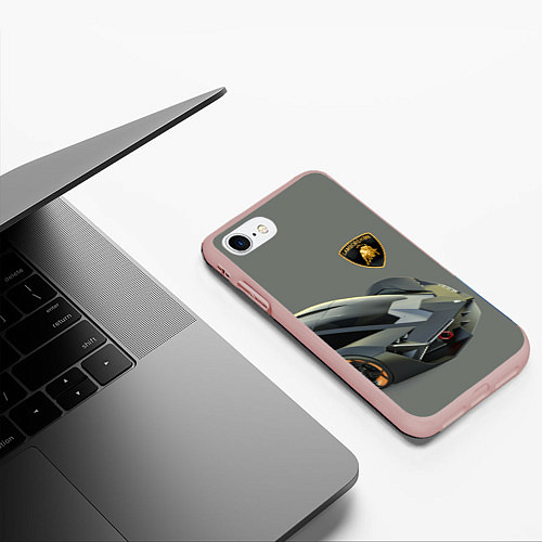 Чехол iPhone 7/8 матовый Lamborghini concept 2020 / 3D-Светло-розовый – фото 3