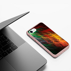 Чехол iPhone 7/8 матовый Цветной разряд, цвет: 3D-светло-розовый — фото 2