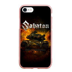 Чехол iPhone 7/8 матовый SABATON - Steel Commanders, цвет: 3D-светло-розовый