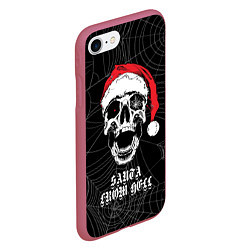 Чехол iPhone 7/8 матовый Santa Сlaus from hell, цвет: 3D-малиновый — фото 2