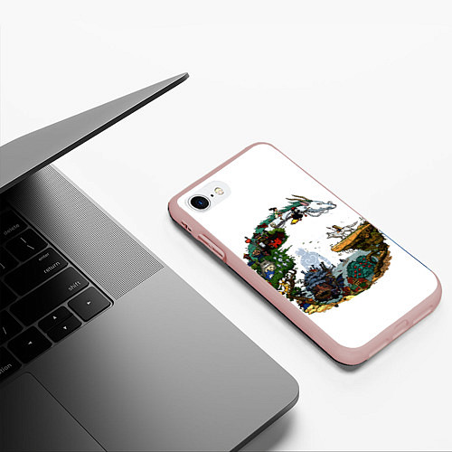Чехол iPhone 7/8 матовый Миры Хаяо Миядзаки унесенные призраками и другие / 3D-Светло-розовый – фото 3