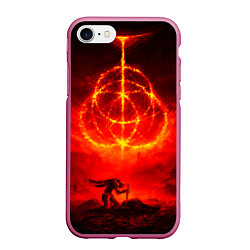 Чехол iPhone 7/8 матовый Алое Пламя и Рыцарь ER, цвет: 3D-малиновый