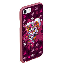 Чехол iPhone 7/8 матовый Бумбокс в космических звездах, цвет: 3D-малиновый — фото 2