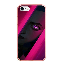 Чехол iPhone 7/8 матовый Jinx Arcane League of Legends, цвет: 3D-светло-розовый