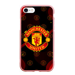 Чехол iPhone 7/8 матовый MANCHESTER UNITED FIRE STYLE SPORT ПЛАМЯ, цвет: 3D-баблгам