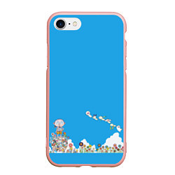 Чехол iPhone 7/8 матовый Такой разный Такаси Мураками, цвет: 3D-светло-розовый