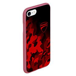 Чехол iPhone 7/8 матовый DUCATY RED MILITARY ДУКАТИ МИЛИТАРИ, цвет: 3D-малиновый — фото 2