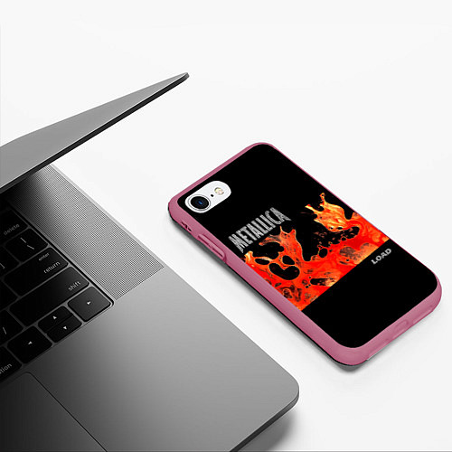 Чехол iPhone 7/8 матовый Load - Metallica / 3D-Малиновый – фото 3