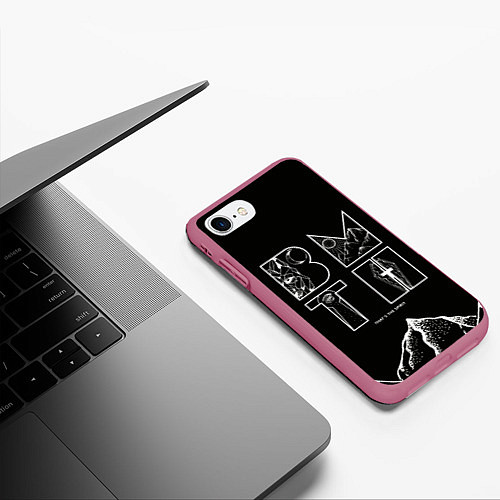 Чехол iPhone 7/8 матовый Thats the spirit BMTH / 3D-Малиновый – фото 3