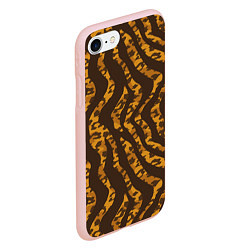 Чехол iPhone 7/8 матовый Шкура тигра леопарда гибрид, цвет: 3D-светло-розовый — фото 2