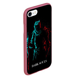 Чехол iPhone 7/8 матовый Dark Souls NEON Силуэт, цвет: 3D-малиновый — фото 2