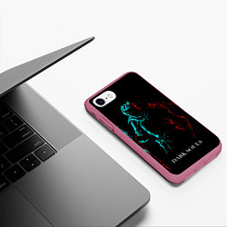 Чехол iPhone 7/8 матовый Dark Souls NEON Силуэт, цвет: 3D-малиновый — фото 2