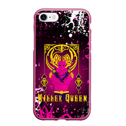 Чехол iPhone 7/8 матовый JOJO KILLER QUEEN КОРОЛЕВА УБИЙЦА, цвет: 3D-малиновый