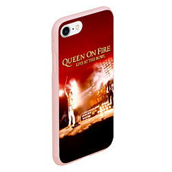 Чехол iPhone 7/8 матовый Queen on Fire - Live at the Bowl, цвет: 3D-светло-розовый — фото 2