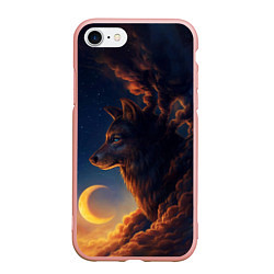 Чехол iPhone 7/8 матовый Ночной Волк Night Wolf, цвет: 3D-светло-розовый