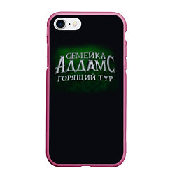 Чехол iPhone 7/8 матовый Логотип Семейка Аддамс - Горящий Тур, цвет: 3D-малиновый