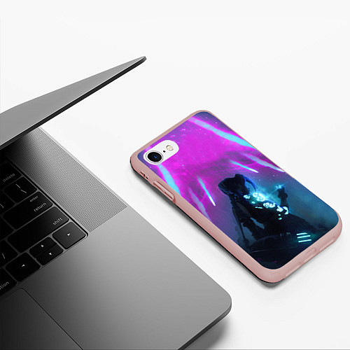 Чехол iPhone 7/8 матовый LEAGUE OF LEGENDS, ДЖИНКС / 3D-Светло-розовый – фото 3