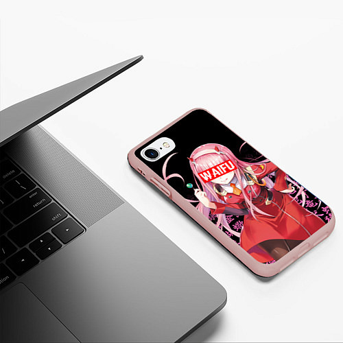 Чехол iPhone 7/8 матовый 02, ZERO TWO, DARLING IN THE FRANXX / 3D-Светло-розовый – фото 3