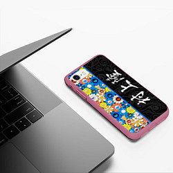 Чехол iPhone 7/8 матовый Такаси Мураками Иероглифами, цвет: 3D-малиновый — фото 2