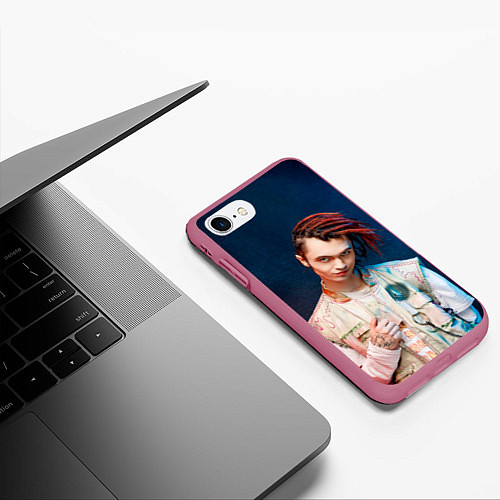 Чехол iPhone 7/8 матовый Стильный ГонФладд / 3D-Малиновый – фото 3