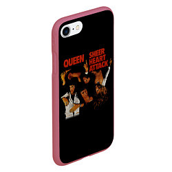 Чехол iPhone 7/8 матовый Sheer Heart Attack - Queen, цвет: 3D-малиновый — фото 2