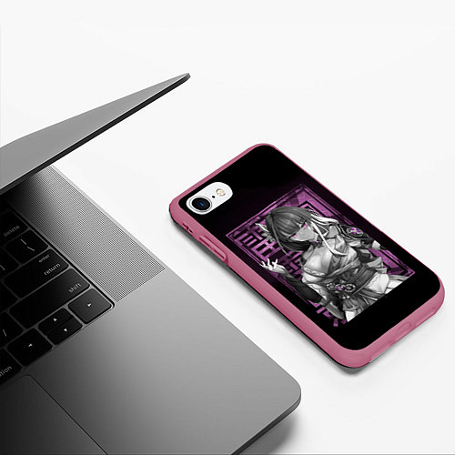 Чехол iPhone 7/8 матовый Сегун Райдэн Эи Bad girl / 3D-Малиновый – фото 3