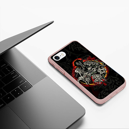Чехол iPhone 7/8 матовый ГЕРОЙ АНИМЕ БЕРСЕРК BERSERK / 3D-Светло-розовый – фото 3